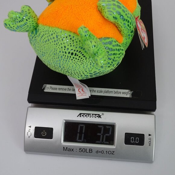 Ty Beanie Babies Boos Speckles Frog 2014 Green Orange Stuffed Animal Plush Toy - Picture 12 of 12